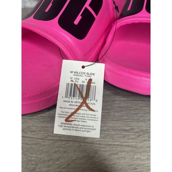 UGG WILCOX SLIDE Pink Rubber Light Waterproof Sport Sandals Men’s Sz 12M US/45EU - Picture 7 of 16